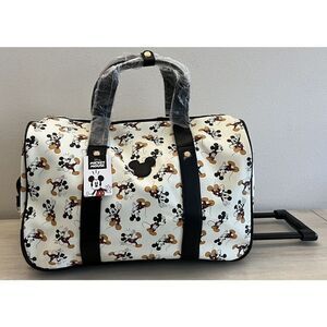 Mickey Mouse BioWorld 20” Rolling Ivory Duffle Bag Luggage Carry On NEW